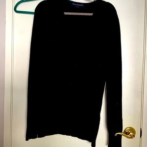 French Connection wool and rabbit hair sweater in black. Medium V-neck